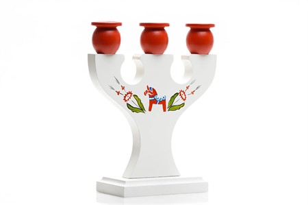 Ljusstake vit 3-armad